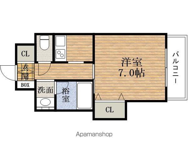 ブリリアンYUHIGAOKA(1K/3階)の間取り写真