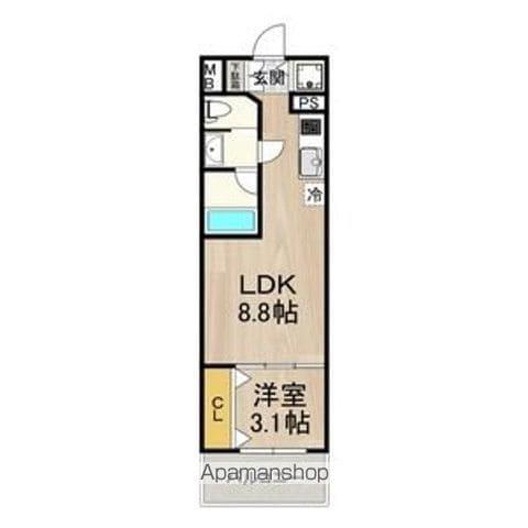 セノアタワー泉(1LDK/9階)の間取り写真