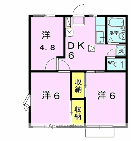 ベルゾーネ清水2(3DK/1階)の間取り写真