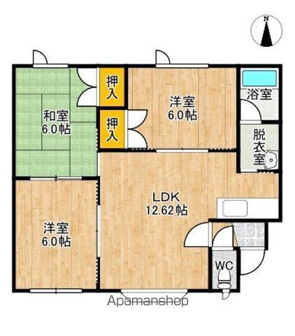 ベルズハイツ(3LDK/2階)の間取り写真