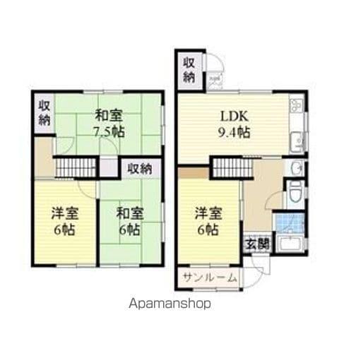 名鉄犬山線 扶桑駅 徒歩7分 2階建 築53年(4DK)の間取り写真