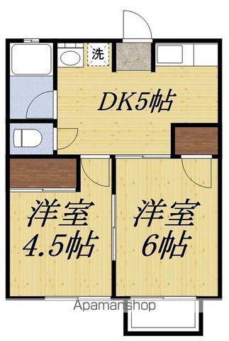 シティハイムユタカI(2DK/1階)の間取り写真