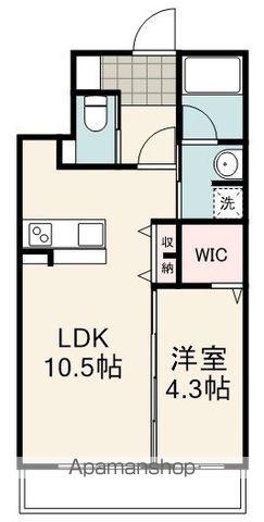 タウンヒルズ草薙(1LDK/3階)の間取り写真