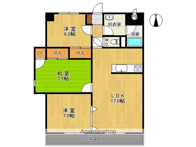 まるせん第2ハイム(3LDK/3階)の間取り写真