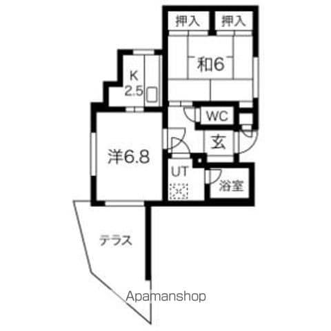 ラウムズ虹ヶ丘(2K/2階)の間取り写真