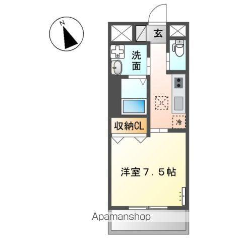 ジュネス市場木(1K/1階)の間取り写真