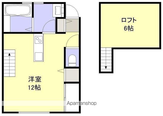 プレベールⅣ(1K/2階)の間取り写真