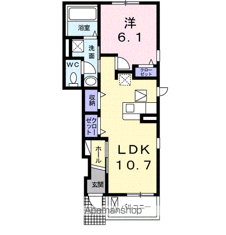 サニーフラット(1LDK/1階)の間取り写真