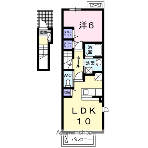プレステージ ネオⅡ(1LDK/2階)の間取り写真