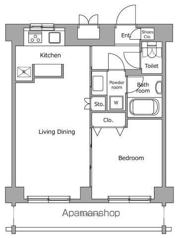 レジディア上落合(1LDK/4階)の間取り写真