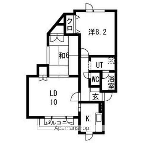 グリーンシャルマンE(2LDK/1階)の間取り写真