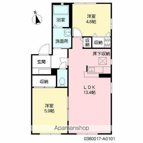 クレストタウンA(2LDK/1階)の間取り写真