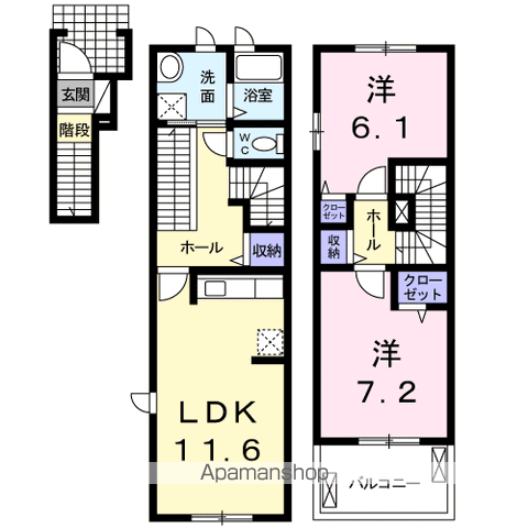 ビュートピア(2LDK/2階)の間取り写真