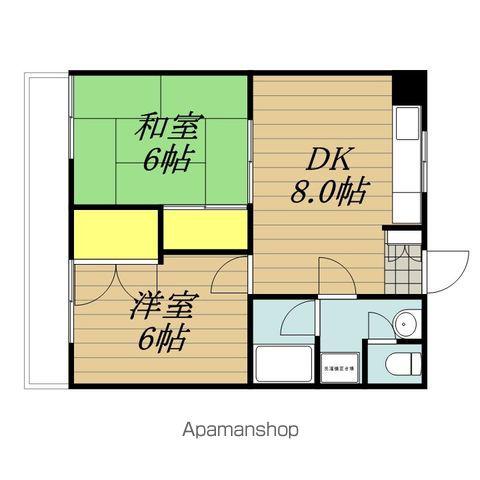 下田ハイツ馬場町(2DK/3階)の間取り写真
