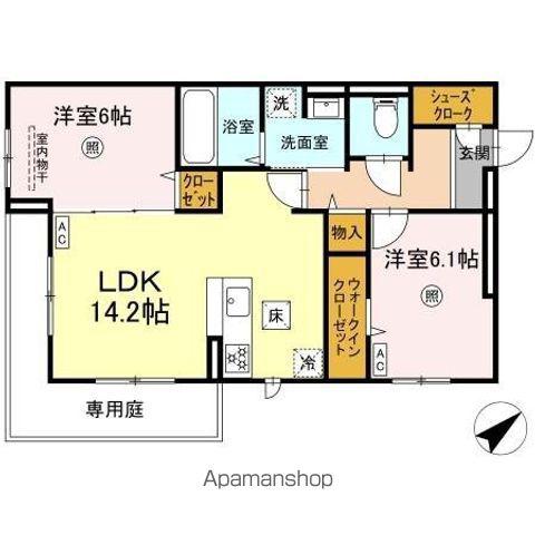 プラーナ(2LDK/1階)の間取り写真
