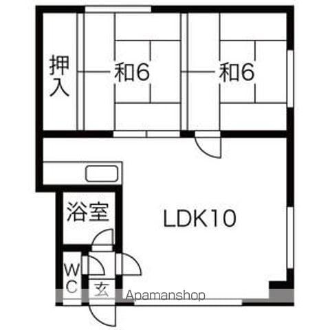 ショート麻生(2LDK/2階)の間取り写真