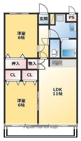 ハーブメゾン藤井A(2LDK/2階)の間取り写真