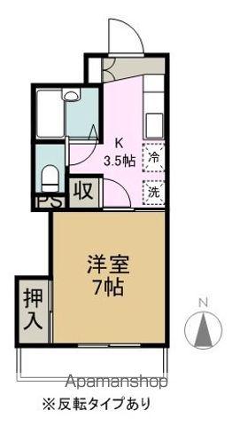 メラベルデ S棟(1K/1階)の間取り写真