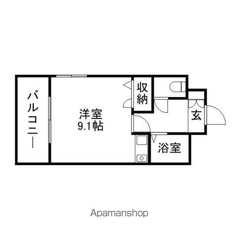 グランドステージ那珂川(ワンルーム/4階)の間取り写真
