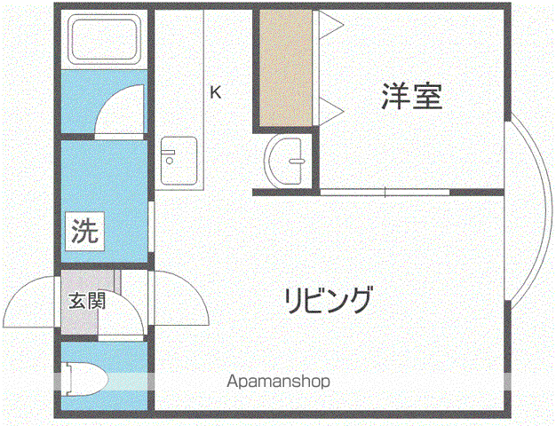 アークコート豊平Ⅲ(1LDK/2階)の間取り写真