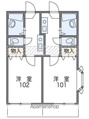 レインボー引野町(1K/1階)の間取り写真