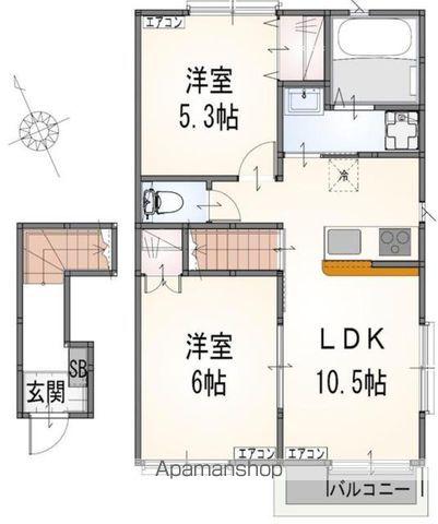 FAMISIAPIA(2LDK/2階)の間取り写真