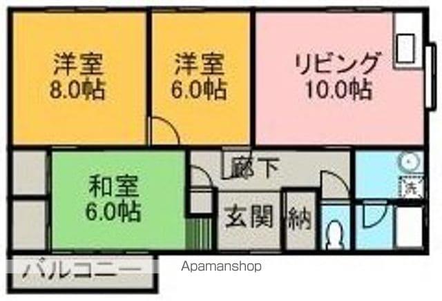 江国アパート(3LDK/2階)の間取り写真