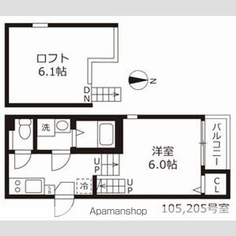 ウエストコート草薙(1K/2階)の間取り写真