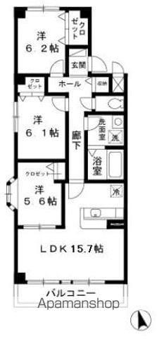GREEN PARK OKADA(3LDK/7階)の間取り写真