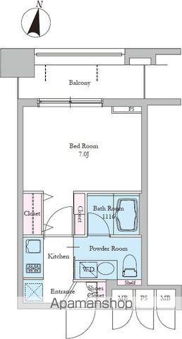 レジディア文京音羽Ⅱ(1K/8階)の間取り写真