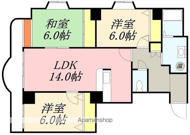 シャトー桜陽台(3LDK/6階)の間取り写真