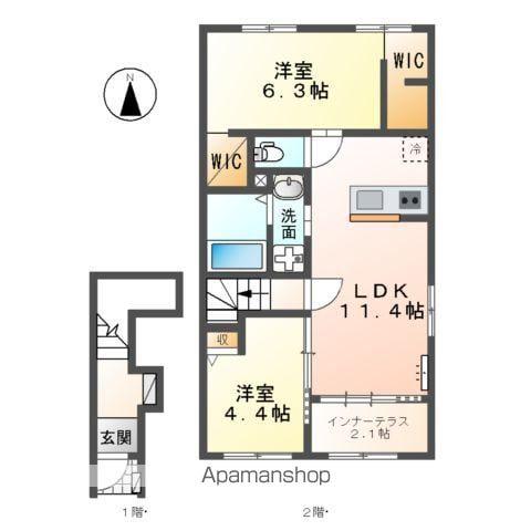 アーバンテラス(2LDK/2階)の間取り写真
