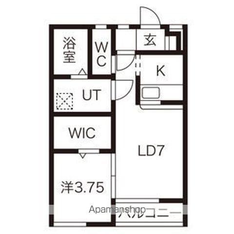 ARCHAI QUEA棟(1LDK/2階)の間取り写真