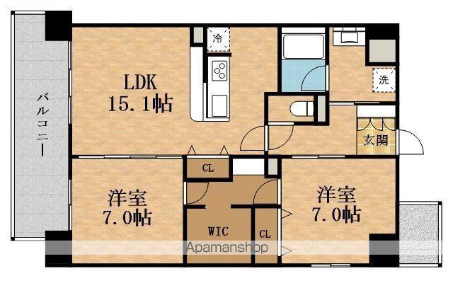 CLELIA新深江(2LDK/1階)の間取り写真