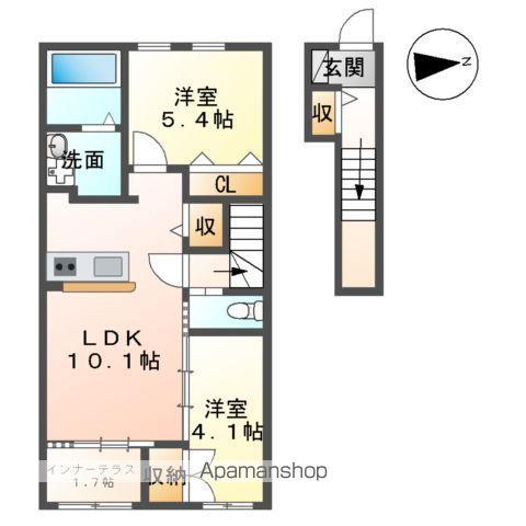 プリーモⅡ(2LDK/2階)の間取り写真