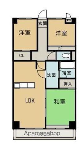 グリーンルージュM(3LDK/6階)の間取り写真