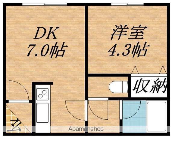 グランスイート美園(1DK/3階)の間取り写真
