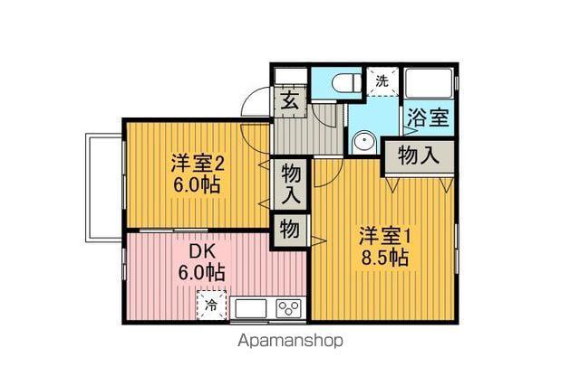 エトワール四賀E棟(2DK/2階)の間取り写真