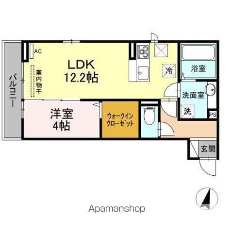 アルデバラン(1LDK/1階)の間取り写真