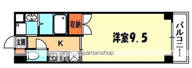 リバティ西三荘(1K/5階)の間取り写真