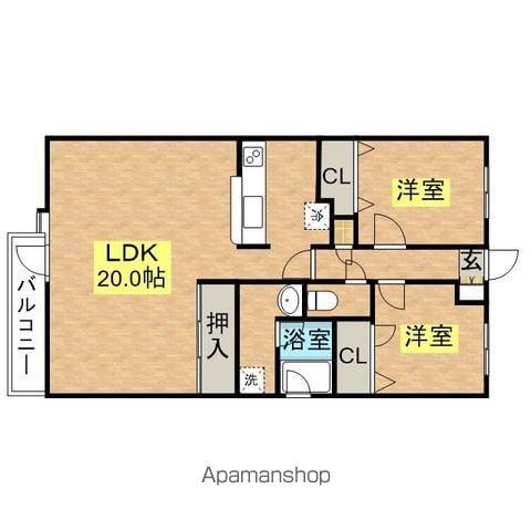 JGMシュリアン前原(2LDK/2階)の間取り写真