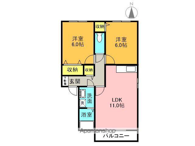 ロイヤルパレス(2LDK/2階)の間取り写真