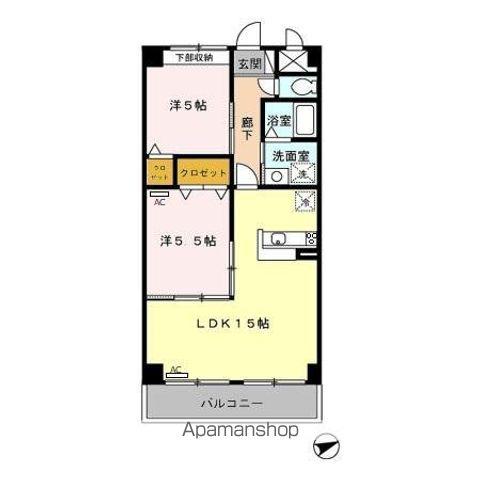 マーヴェラス(2LDK/6階)の間取り写真