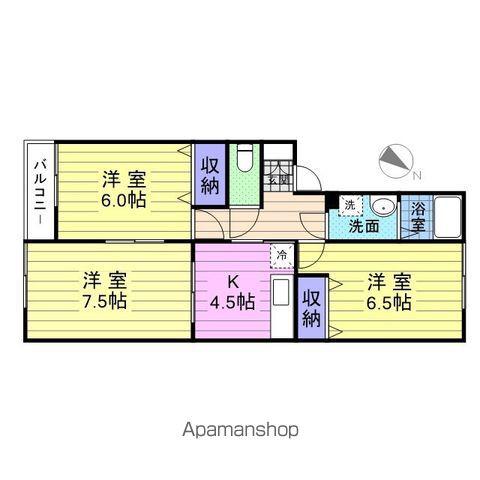 パストラル岡田(3K/2階)の間取り写真