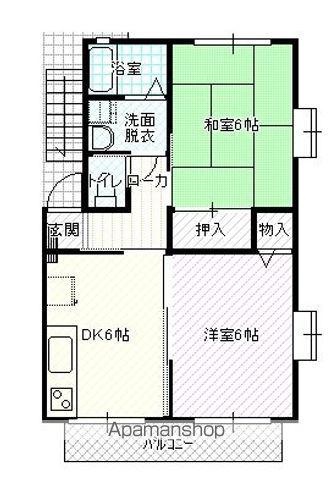 ラ・ネージュC(2DK/1階)の間取り写真