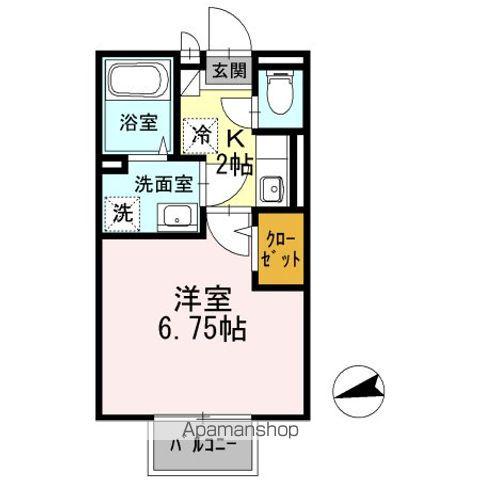 アルム横浜(1K/2階)の間取り写真