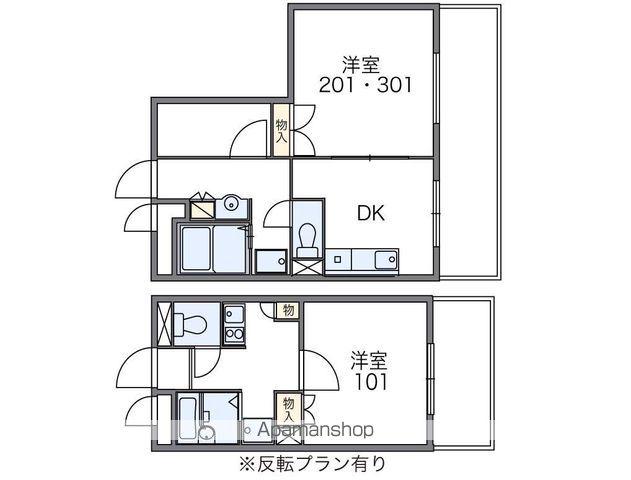 レオパレスMIWA(1K/2階)の間取り写真