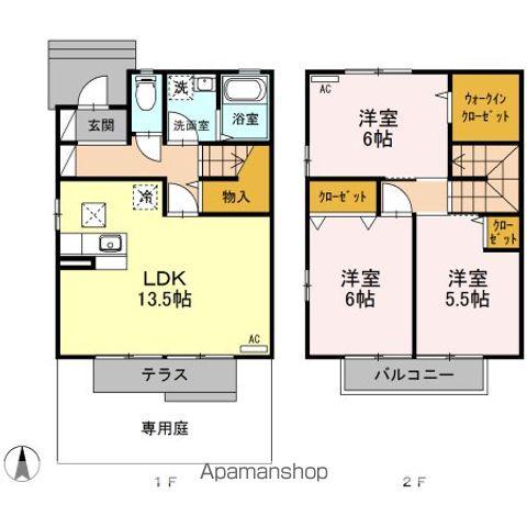 グラース(3LDK)の間取り写真