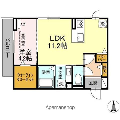 ルミナーレ山の手(1LDK/3階)の間取り写真