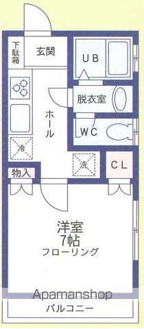 フラッツ二本木(1K/1階)の間取り写真